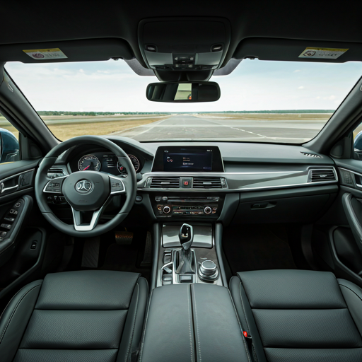 Interior of a luxury executive sedan